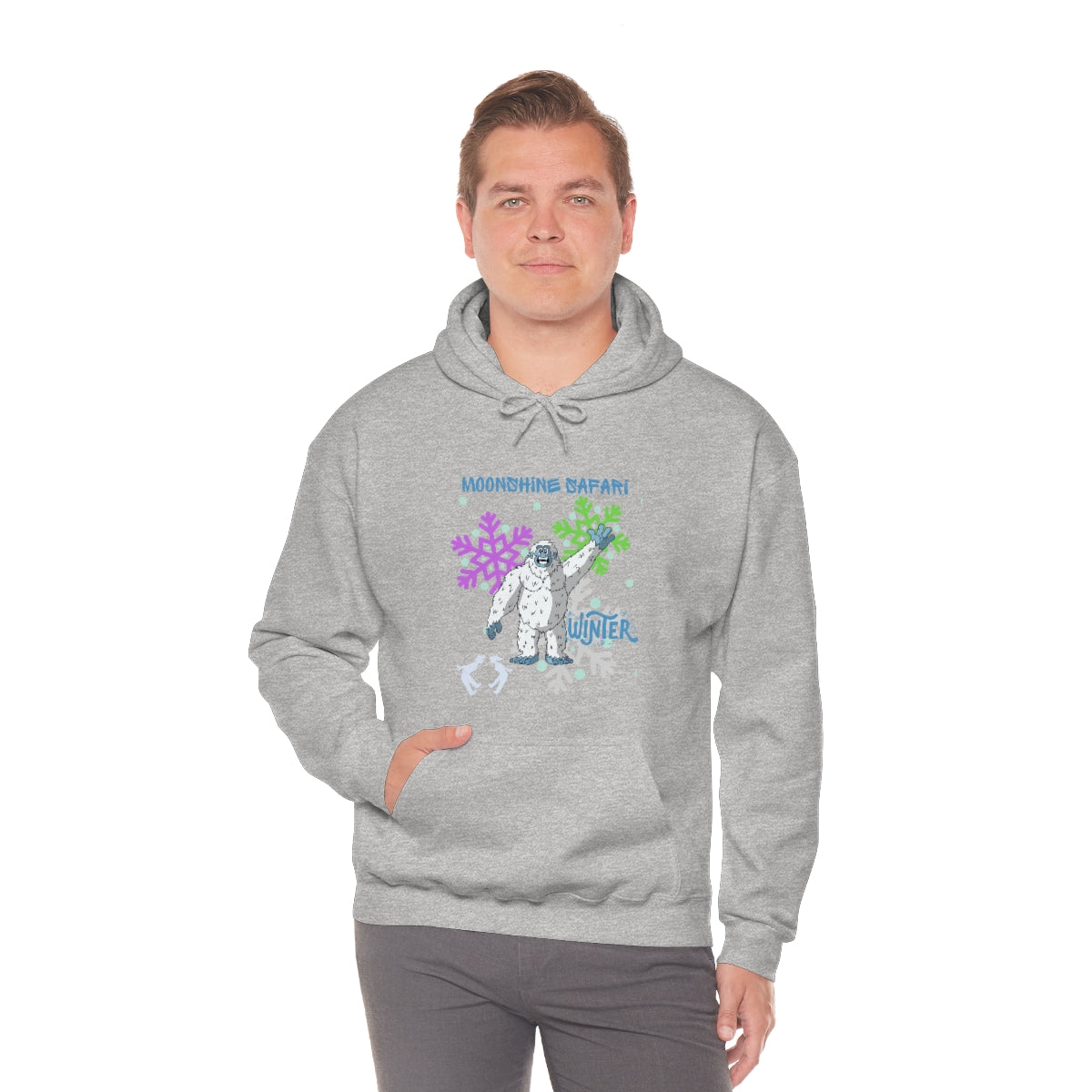 MoonShine Safari Winter Bumble Unisex Heavy Blend™ Hooded Sweatshirt