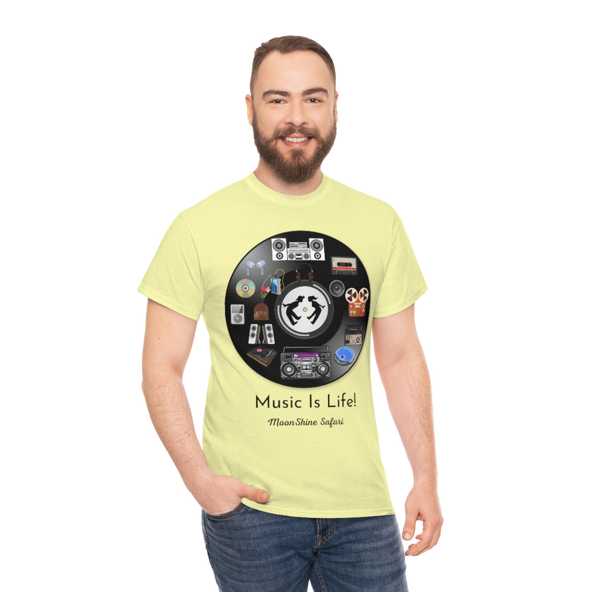 MoonShine Safari Music is Life Unisex Heavy Cotton Tee