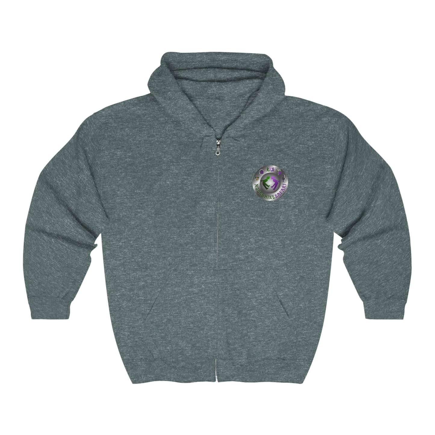 MoonShine Safari OG + Medallion Unisex Heavy Blend™ Full Zip Hooded Sweatshirt