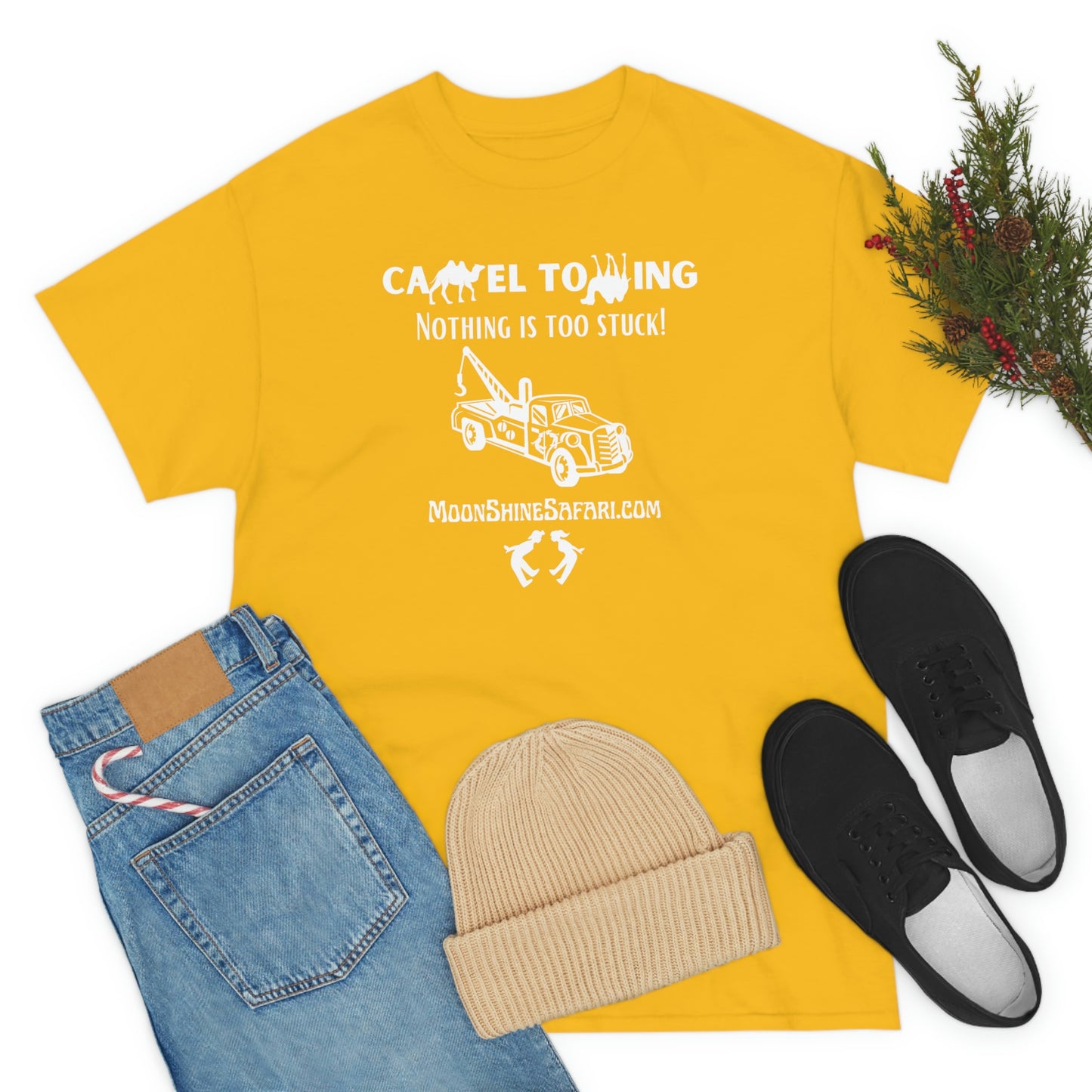 MoonShine Safari Camel Towing Unisex Heavy Cotton Tee