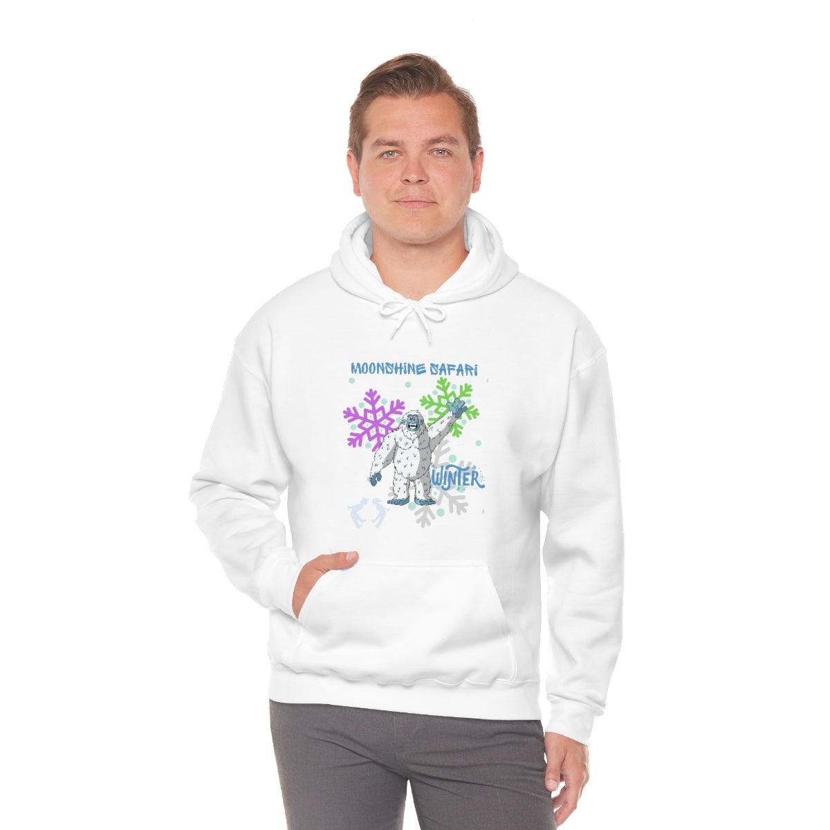 MoonShine Safari Winter Bumble Unisex Heavy Blend™ Hooded Sweatshirt