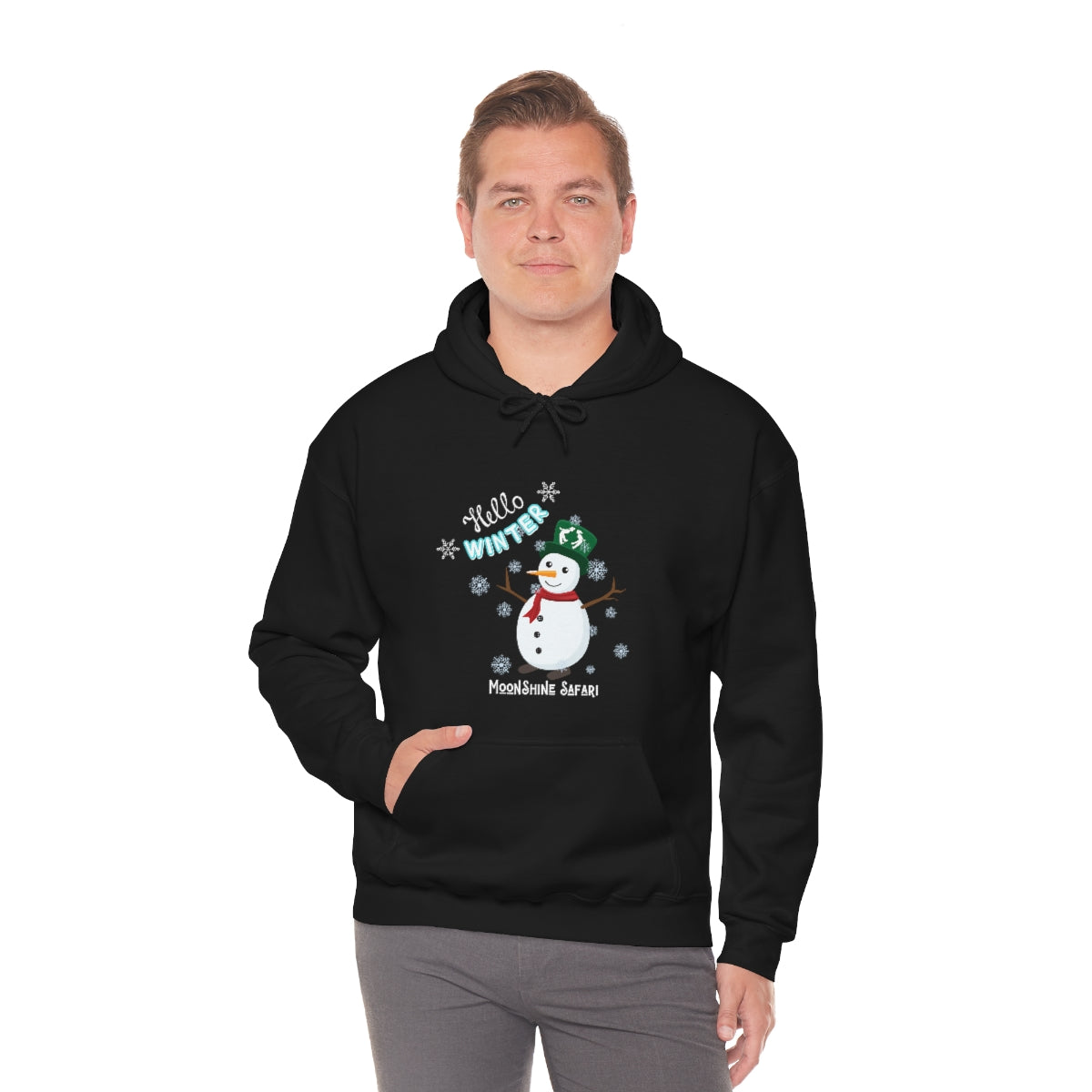 MoonShine Safari Winter Snowman Unisex Heavy Blend™ Hooded Sweatshirt