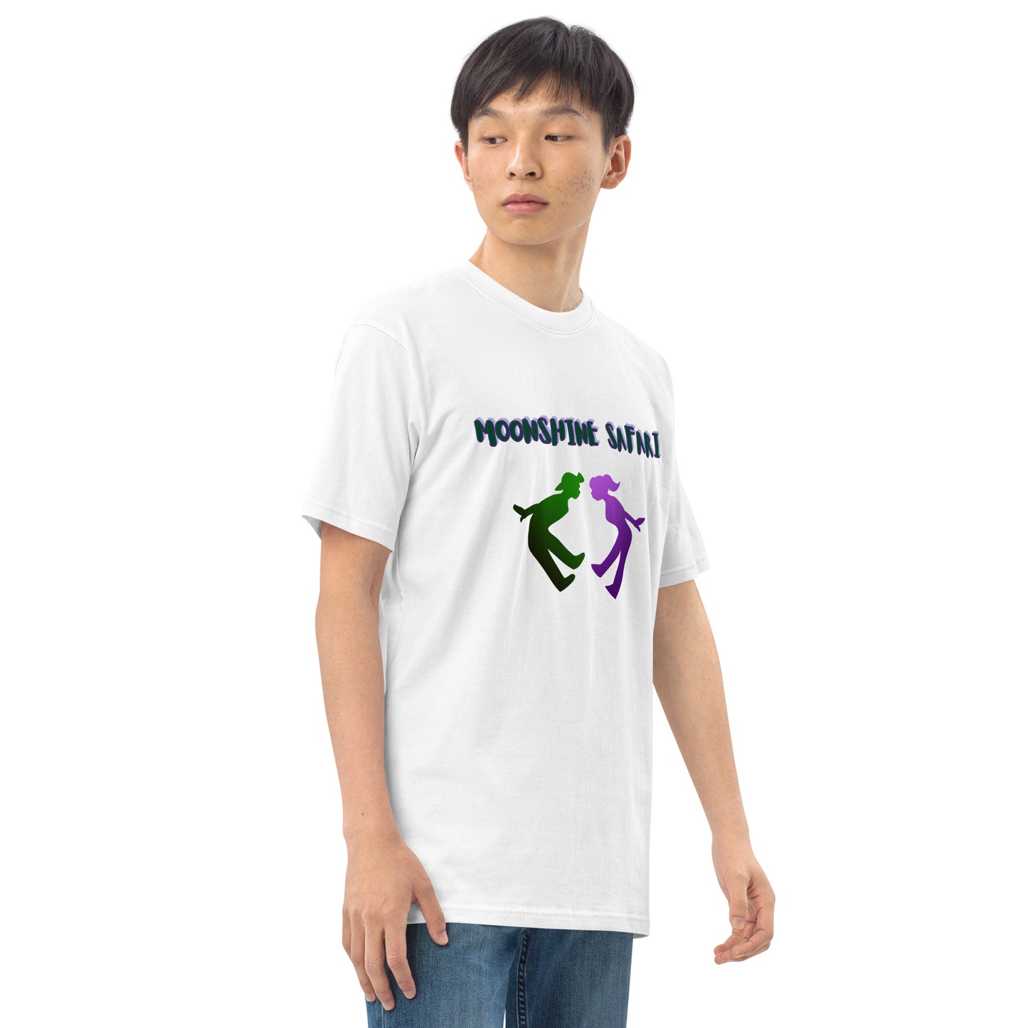 Men’s premium heavyweight tee purple & green