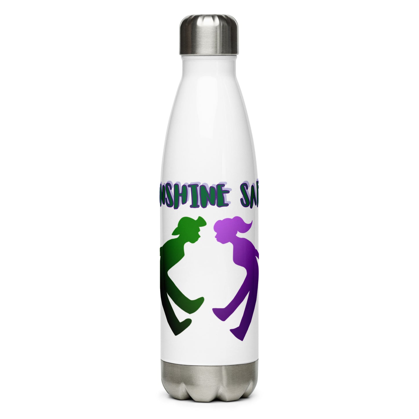 Stainless Steel Water Bottle purple & green